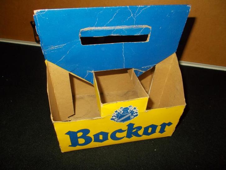 BOCKOR - oude kartonnen draagtray - VANDER GHINSTE Bellegem, Verzamelen, Biermerken, Gebruikt, Glas of Glazen, Overige merken