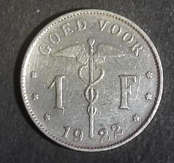 1 frank 1922 VL Albert 1 beschikbaar voor biedingen