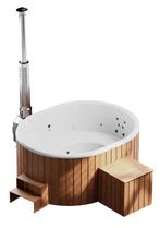 Houtgestookte Jacuzzi 8-10 personen met Jets & UV-Systeem, Tuin en Terras, Bubbelbaden en Hottubs, Ophalen, Zo goed als nieuw