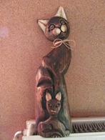 chat posture en bois H max 58 cm, Antiquités & Art, Art | Sculptures & Bois, Enlèvement
