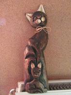 chat posture en bois H max 58 cm, Antiquités & Art, Art | Sculptures & Bois, Enlèvement