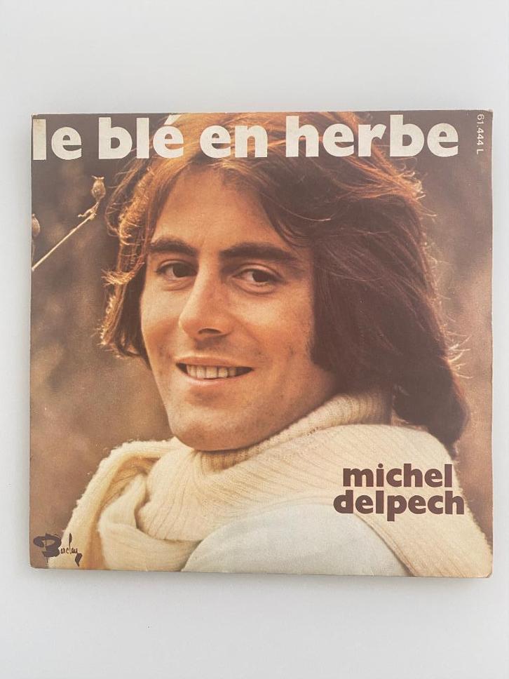 45 RPM  Michel Delpech Le Blé En Herbe / Pour Un Flirt 1971, Cd's en Dvd's, Vinyl | Pop, Gebruikt, 1960 tot 1980, Overige formaten