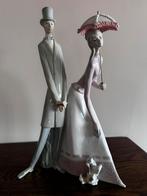 Lladró porseleinen beeld, Elegant stel met parasol, Ophalen, Gebruikt