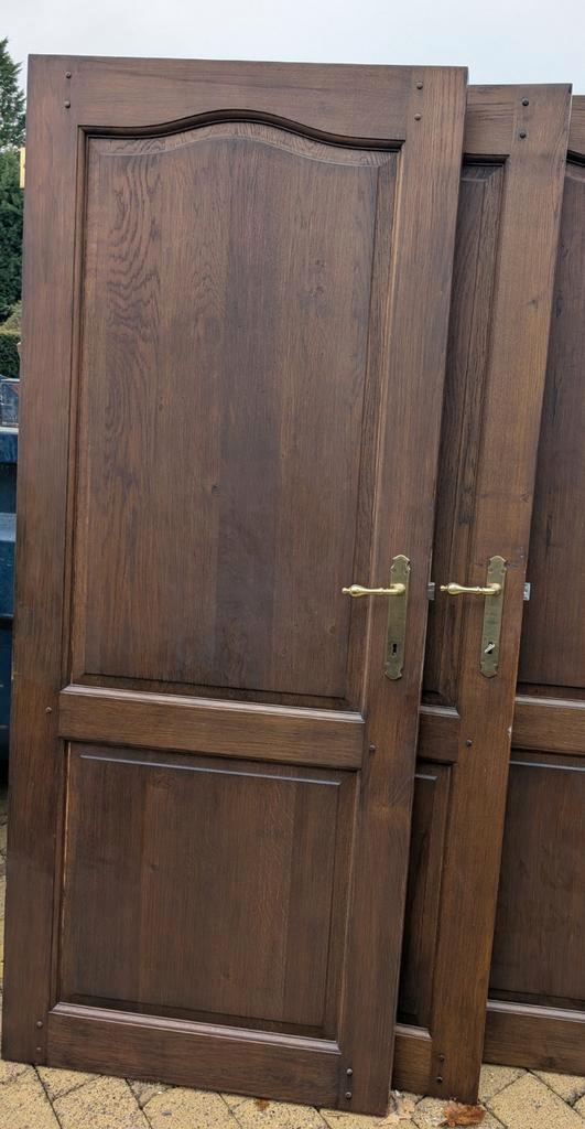 Portes intérieures en chêne massif avec serrures, charnières, Bricolage & Construction, Fenêtres & Moustiquaires, Comme neuf, Porte intérieure