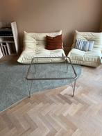 Vintage salontafel chrome en glas - vierkant, Huis en Inrichting, Tafels | Salontafels, Ophalen, Zo goed als nieuw