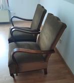 2 Stoffen zetels/stoelen, Huis en Inrichting, Fauteuils, Ophalen, Gebruikt, Hout