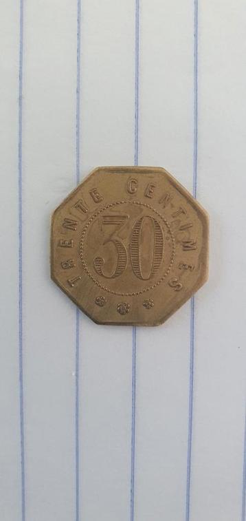 Jeton 30 centimes café restaurant de Verviers  beschikbaar voor biedingen