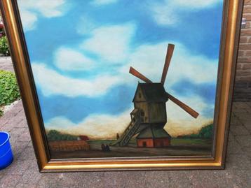 Heel groot schilderij; 'Molen', Vlaamse stijl beschikbaar voor biedingen