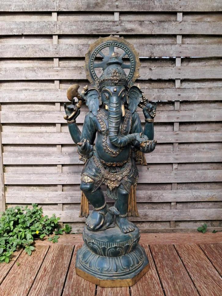 Bronzen beeld van Ganesh/Ganapati/India/Azië/113 cm, Antiek en Kunst, Kunst | Niet-Westerse kunst, Ophalen