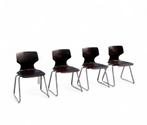 6 Pagholz Flötotto stoelen - Vintage design stapelstoelen, Huis en Inrichting, Ophalen, Zo goed als nieuw, Metaal, Vijf, Zes of meer stoelen
