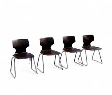 6 Pagholz Flötotto stoelen - Vintage design stapelstoelen  beschikbaar voor biedingen