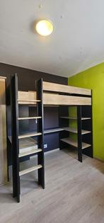 Hoogslaper Gami Mezzanine zwart/kastanje kleur 200 x 90 cm, Huis en Inrichting, Slaapkamer | Stapelbedden en Hoogslapers, Ophalen
