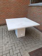 Prachtige vierkante witte marmer tafel, Ophalen, Zo goed als nieuw, Vierkant