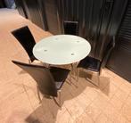 Table Ronde en verre + 4 chaises, Maison & Meubles, Tables | Tables à manger, Enlèvement, Utilisé, Verre