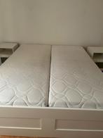 tweepersoons bed met nachttafeltjes, 160 cm, Overige materialen, Gebruikt, Wit