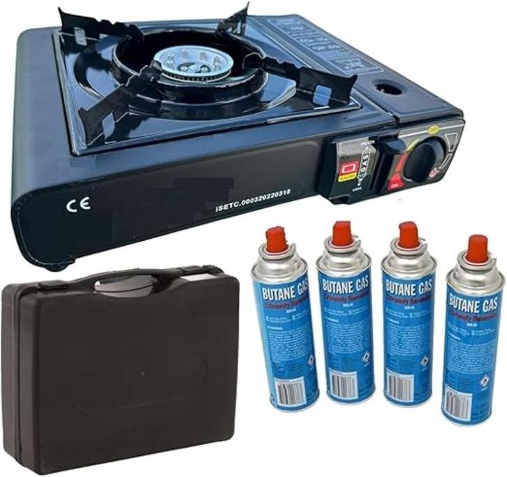 Camping gasfornuis met 4 gaspatronen | Nieuw, Elektronische apparatuur, Fornuizen, Nieuw, Vrijstaand, Verzenden