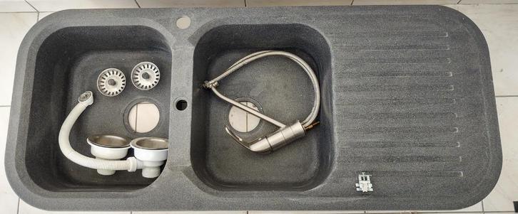 aanrecht franke fragranit met toebehoren, Doe-het-zelf en Bouw, Sanitair, Zo goed als nieuw, Wastafel, Steen, Ophalen