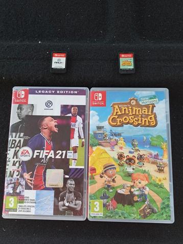 Jeux switch.  10€ fifa 21  et 30 euros animal crossing