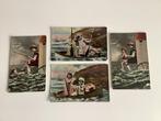 4 oude postkaarten kinderen aan zee, Ophalen of Verzenden, Voor 1920, Ongelopen, Kinderen