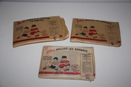Retro vintage kinder naaiwerkjes 3suisses * 3 pakjes, Antiek en Kunst, Antiek | Speelgoed, Ophalen of Verzenden