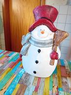 Sneeuwman met hoed en borstel - 40 cm, Comme neuf, Enlèvement