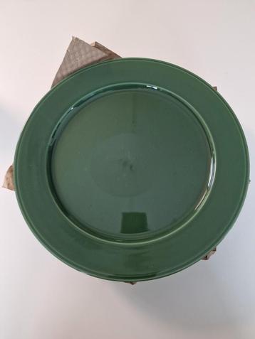 (Onderzet)borden, 6 stuks, groen, 31 cm diameter, nieuw 