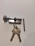 cilinderslot met draaiknop + 2 sleutels, Ophalen of Verzenden, Gebruikt, Inox, Slot