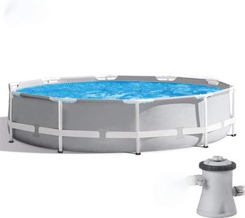 Intex zwembad prism 305cm  76cm  +  Zandfilterpomp, 200 à 400 cm, Rond, Enlèvement, Utilisé