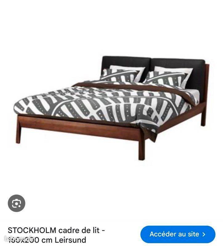 Lit IKEA Stockholm 200x160, Maison & Meubles, Chambre à coucher | Lits, Utilisé, Deux personnes, 160 cm, 200 cm, Bois, Brun, Enlèvement