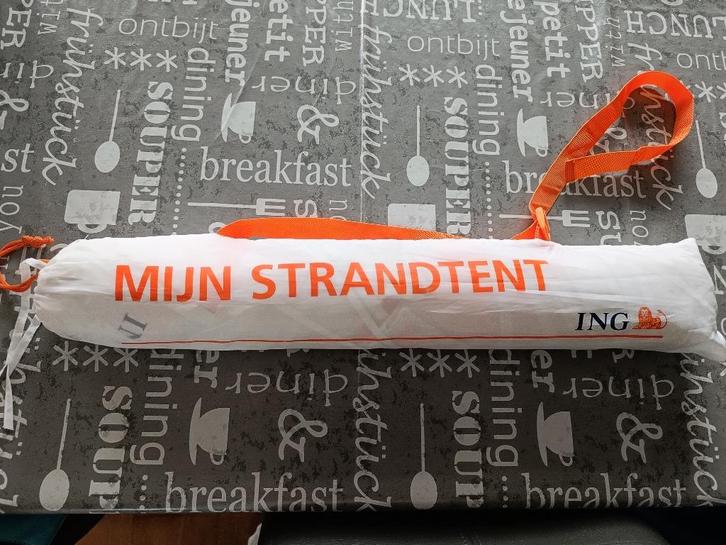 Strandtentje / beach shelter ING, GRATIS bij aankoop, Vakantie, Vakantie | Zon en Strand