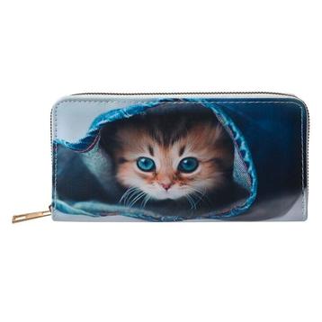 Portemonnee 19x10cm blauw kunststof kat beschikbaar voor biedingen
