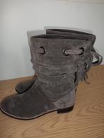Grijze nubuck laarzen dames, maat 39-40, merk DIVA DONNA, Ophalen, Lage of Enkellaarzen, Grijs, Gedragen
