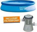 Intex Easy Set 305 cm incl pomp, filter, solar folie en zeil, Ophalen of Verzenden, Zo goed als nieuw