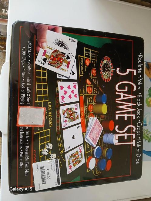 Mooie blikken doos van casinospelen, Hobby en Vrije tijd, Gezelschapsspellen | Kaartspellen, Gebruikt, Ophalen of Verzenden