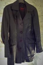 Halflange lederen damesjas, Kleding | Dames, Maat 38/40 (M), Zwart, Ophalen of Verzenden, Gedragen