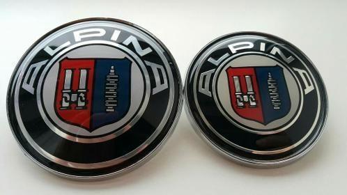 Bmw motorkap/koffer emblemen 82mm+73mm /2 x 82mm > Alpina, Auto-onderdelen, Klein materiaal, BMW, Nieuw, Ophalen of Verzenden