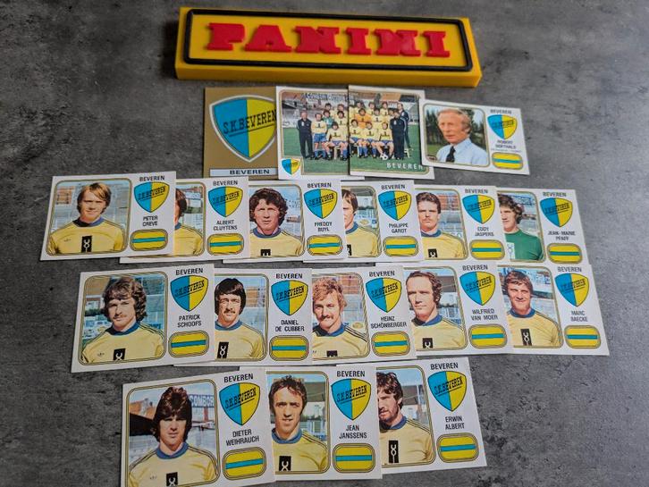PANINI FOOTBALL 81 SK BEVEREN 18 STICKERS 1981, Hobby en Vrije tijd, Stickers en Plaatjes, Zo goed als nieuw, Verzenden