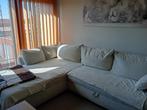 Te koop zetel met slaapbed beige nog in zeer goede staat, Ophalen, Hoekbank, Zo goed als nieuw, Stof