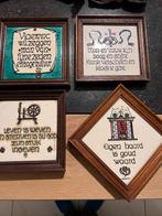 4 vintage kaders met spreuken, keramieken tegels, Ophalen of Verzenden