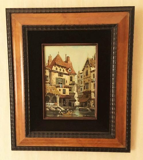 Schilderen/schilderen - Huizen aan het water - Gesigneerd E., Antiek en Kunst, Kunst | Schilderijen | Klassiek, Ophalen