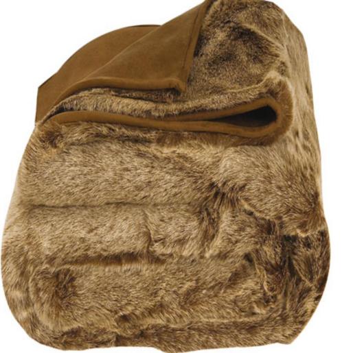 Luxe faux fur plaid - Dome Deco – Type Brown Fox - 240x250cm, Huis en Inrichting, Woonaccessoires | Plaids en Woondekens, Zo goed als nieuw