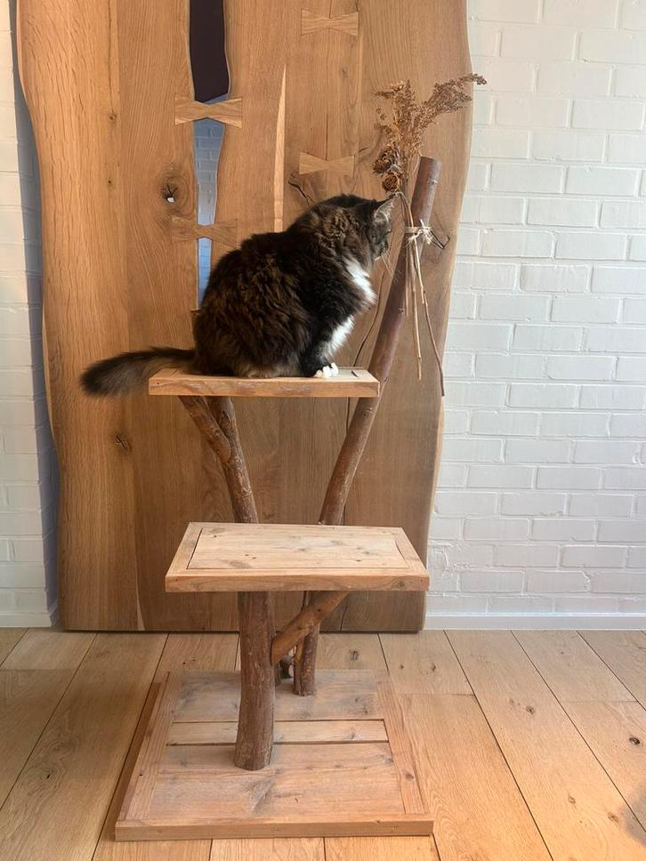 Houten krabpaal, Dieren en Toebehoren, Krabmeubelen, Zo goed als nieuw, Krabpaal, Ophalen