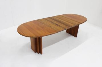 Vintage Deense ovalen uitschuifbare eettafel teak Burchardt beschikbaar voor biedingen