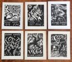 Frans Masereel - 6 nieuwjaarskaarten, Antiek en Kunst, Ophalen of Verzenden