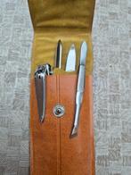 Vintage nail manicure set in leren doosje, Antiek en Kunst, Ophalen of Verzenden