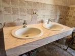 Dubbele lavabo natuursteen, Huis en Inrichting, Badkamer | Badkamermeubels, Ophalen, Gebruikt