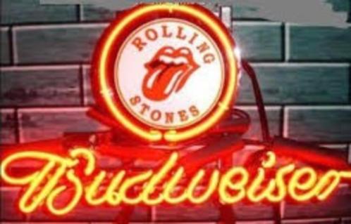 Budweiser Rolling Stones on tour neon mancave bar cafe neons, Verzamelen, Merken en Reclamevoorwerpen, Nieuw, Lichtbak of (neon) lamp