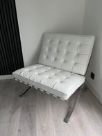 Replica barcelona chair wit leer 2 stuks, Huis en Inrichting, Ophalen, Leer