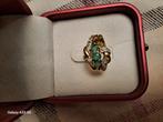 Smaragd en briljanten ring 18 k goud, Handtassen en Accessoires, Ringen, Ophalen of Verzenden, Zo goed als nieuw, Goud, Goud