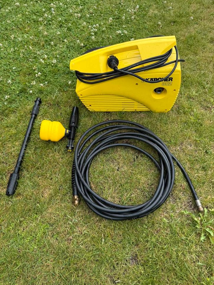 Kärcher 302 Hogedrukreiniger – Compleet met Accessoires, Tuin en Terras, Hogedrukreinigers, Zo goed als nieuw, Elektrisch, Ophalen of Verzenden